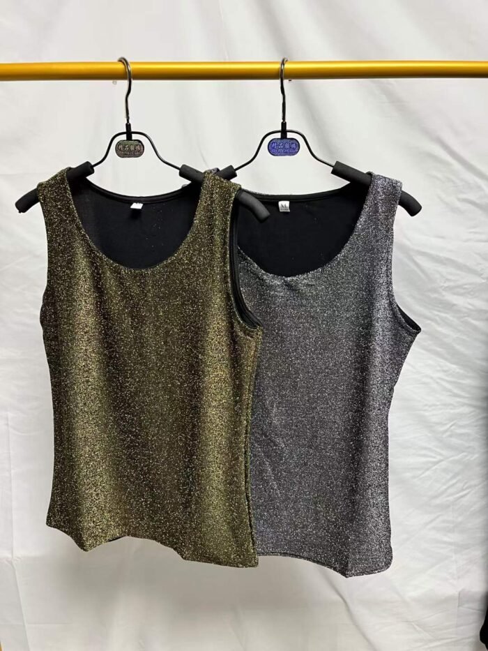 Korean style silver silk vest versatile style solid color bright silk knitted bottoming shirt summer flash inner layer - Tradedubai.ae Wholesale B2B Market