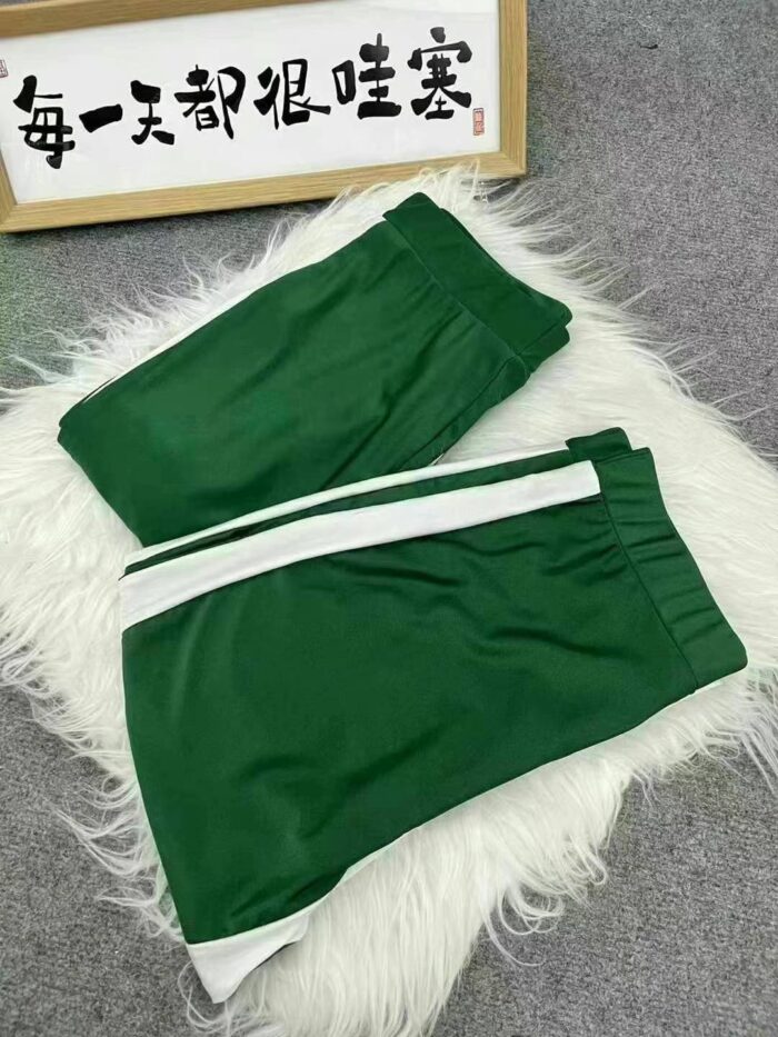 Korean style slim-fit white striped green straight leg pants - Tradedubai.ae Wholesale B2B Market