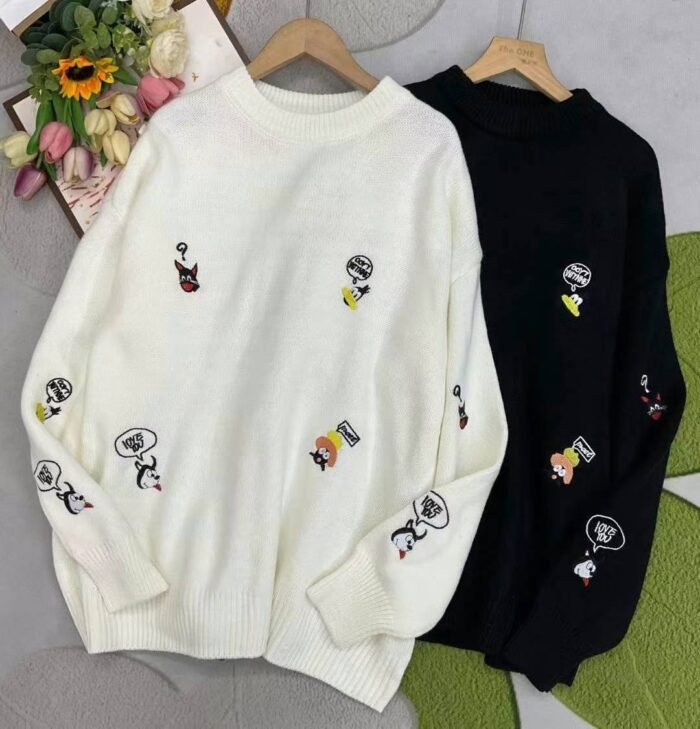 Large version of the same size for men and women cashmere embroidered pullover sweater - Tradedubai.ae Wholesale B2B Market