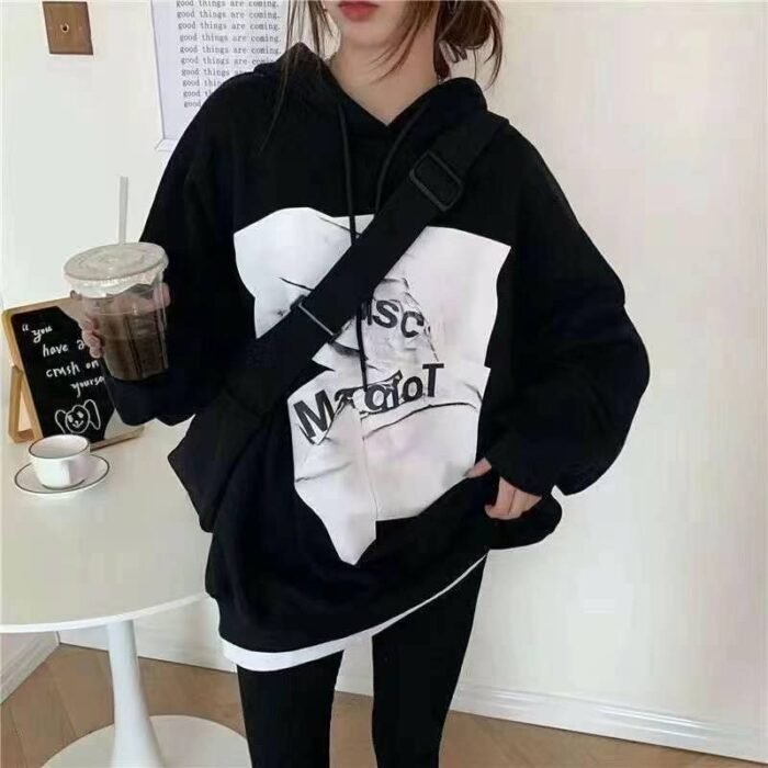 New high-quality design black hooded lazy style sweatshirt - Tradedubai.ae Wholesale B2B Market