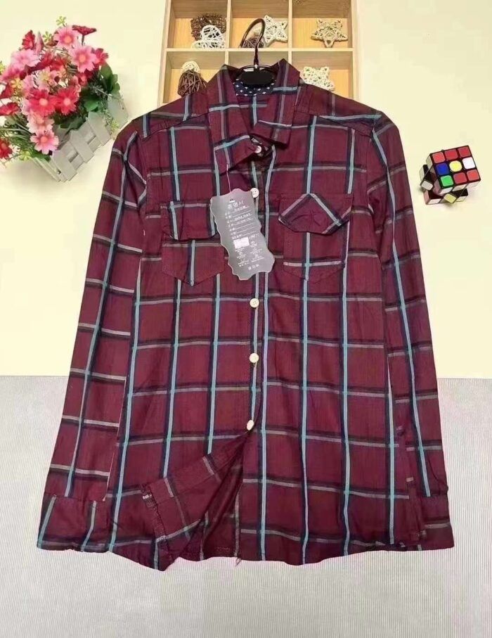 Plaid long-sleeved shirts mens loose ins trend Korean style mens shirts - Tradedubai.ae Wholesale B2B Market