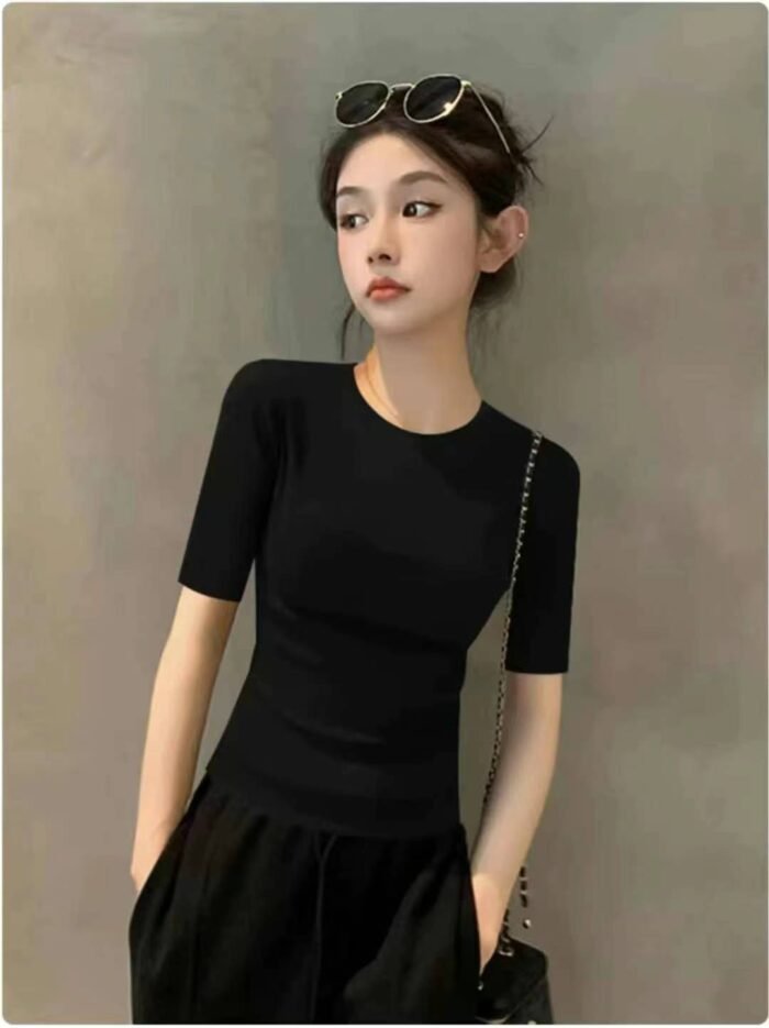Pleated V-neck tops for hot girls the fabric is comfortable and elastic - Tradedubai.ae Wholesale B2B Market