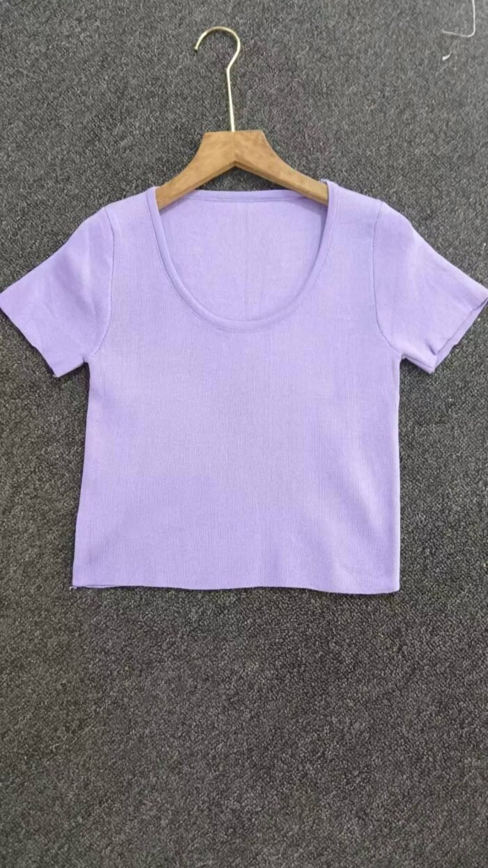 Short knitted short-sleeved T-shirt for women - Tradedubai.ae Wholesale B2B Market