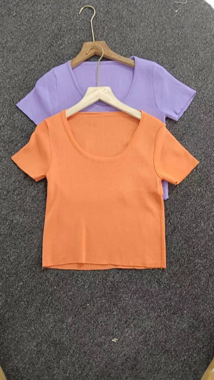 Short knitted short-sleeved T-shirt for women - Tradedubai.ae Wholesale B2B Market