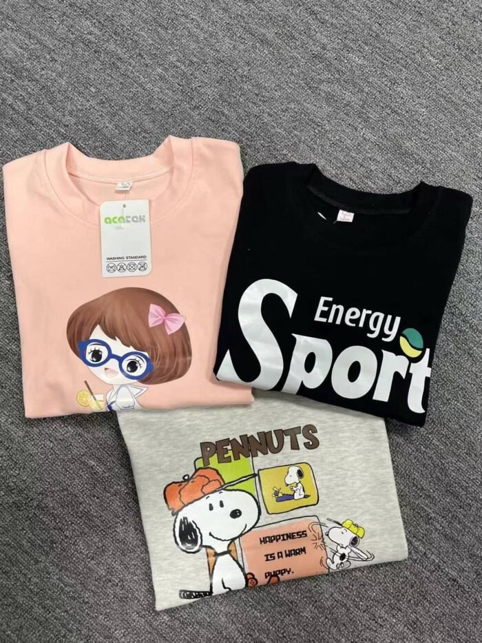 Short-sleeved T-shirt for boys and girls summer style Korean style pure cotton T-shirt - Tradedubai.ae Wholesale B2B Market