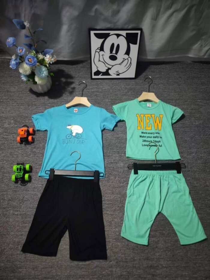 pure cotton short-sleeved suits for middle-aged and older children - Tradedubai.ae Wholesale B2B Market