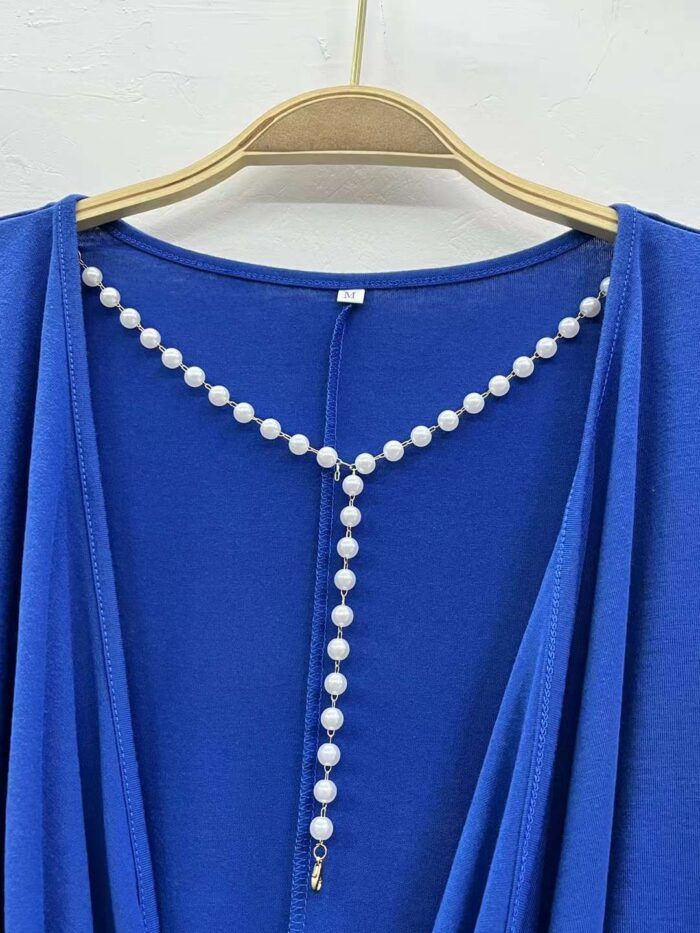 Solid color sexy knotted pearl chain long sleeve T-shirts - Tradedubai.ae Wholesale B2B Market