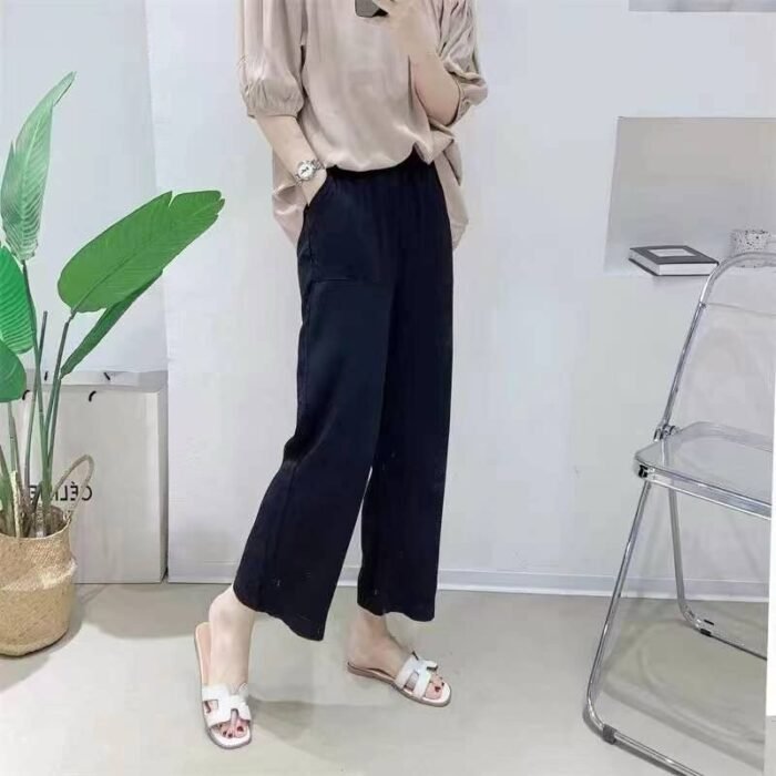 The whole foreign trade large size 5 solid color thin eight-point wide-leg pants - Tradedubai.ae Wholesale B2B Market