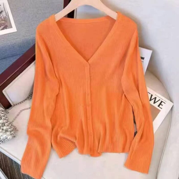 Womens loose and stylish outerwear ice silk soft and waxy knitted cardigan - Tradedubai.ae Wholesale B2B Market