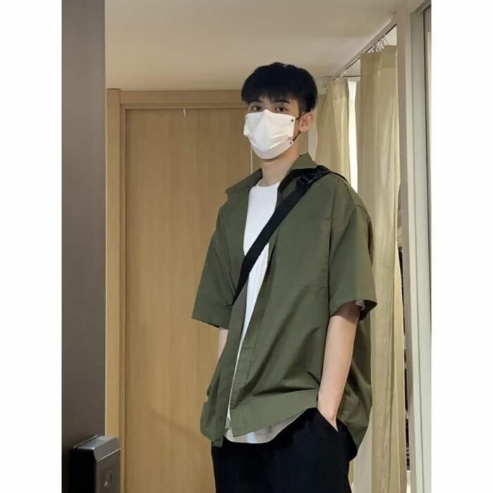 Work uniform military green mens short-sleeved design casual shirt - Tradedubai.ae Wholesale B2B Market