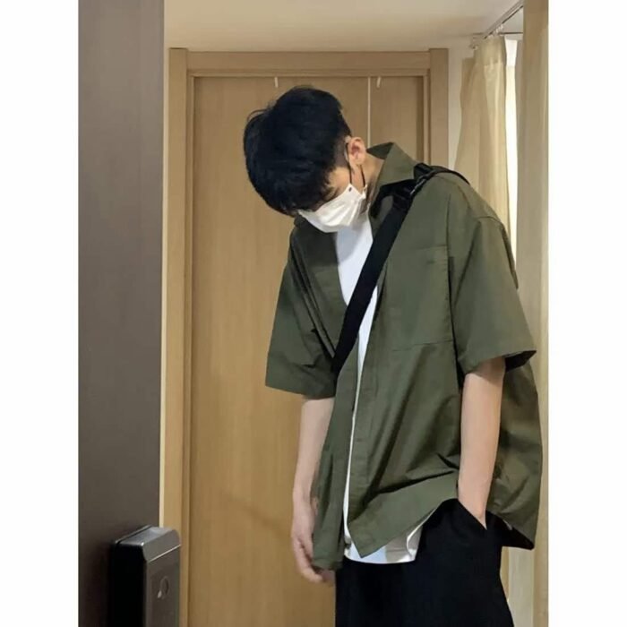 Work uniform military green mens short-sleeved design casual shirt - Tradedubai.ae Wholesale B2B Market