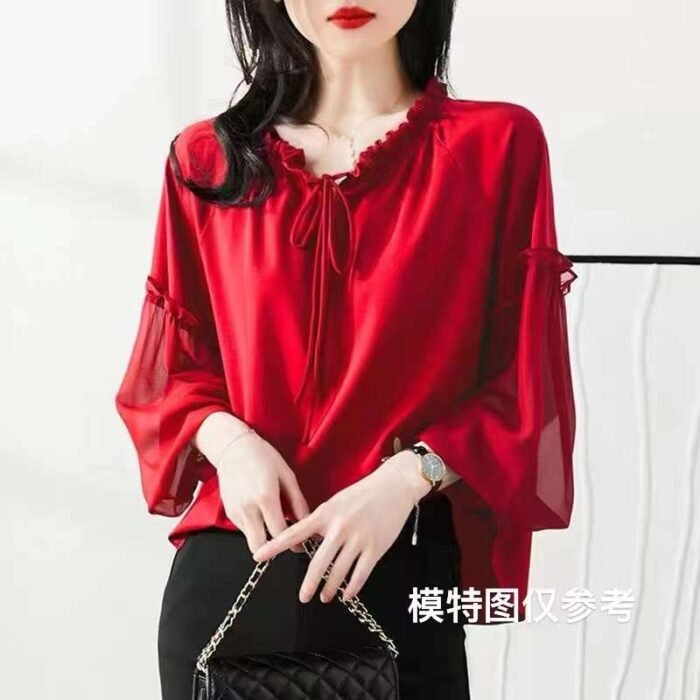 fashionable lantern sleeve loose versatile top and small shirt - Tradedubai.ae Wholesale B2B Market