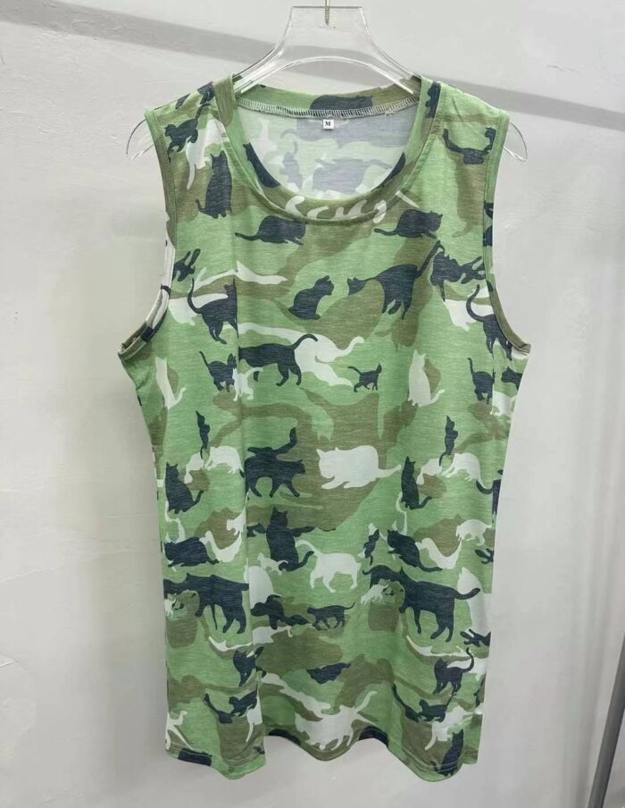 foreign trade summer camouflage printed round neck sleeveless cotton vests - Tradedubai.ae Wholesale B2B Market