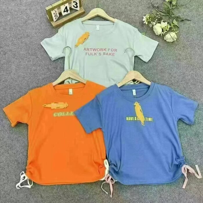 popular design hot girl short tops with drawstring printing on both sides - Tradedubai.ae Wholesale B2B Market