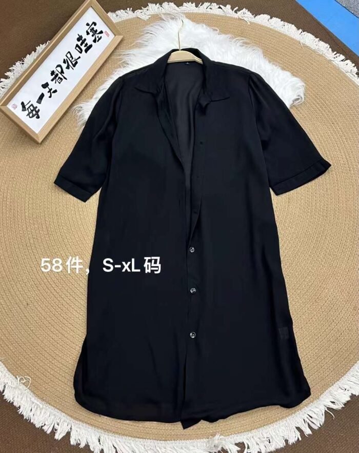 solid color thin sexy shirt dresses with side slits - Tradedubai.ae Wholesale B2B Market