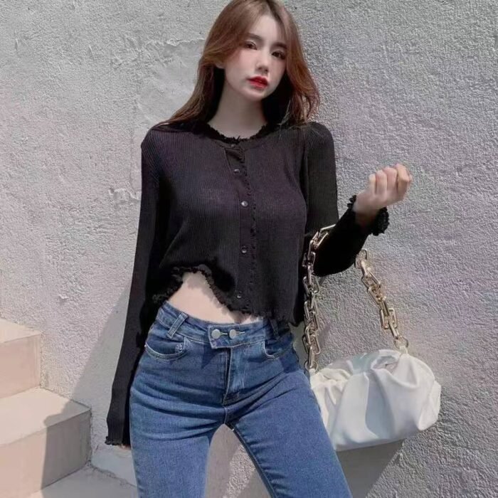 spring and summer pretty girls thin knitted cardigans with fungus edges - Tradedubai.ae Wholesale B2B Market