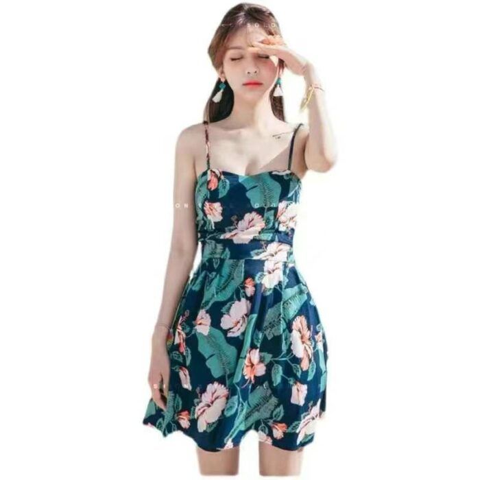 suspender floral dress 2024 summer new style sweet fresh printed vest A-line slim beach skirt - Tradedubai.ae Wholesale B2B Market