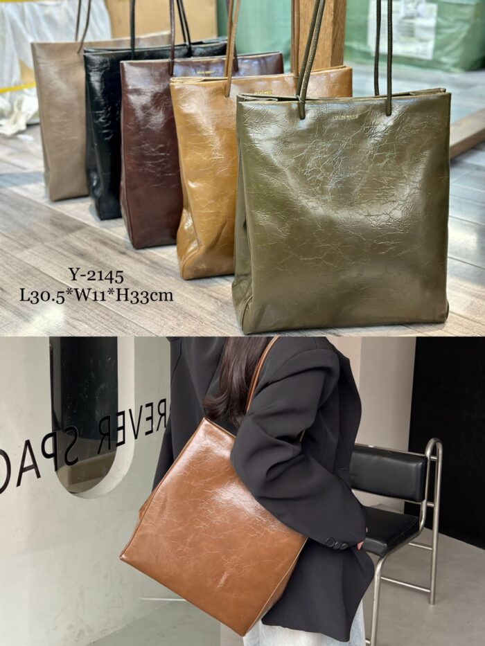 Bag for Women Genuine Leather Wide Strap Shoulder Bag Purse Trendy Design y-2145 - Tradedubai.ae Wholesale B2B Market