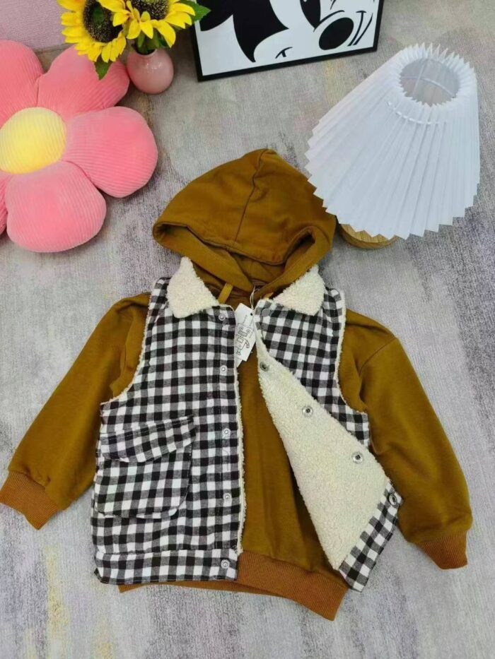 Childrens clothing plus velvet and thickened vest two-piece set - Tradedubai.ae Wholesale B2B Market