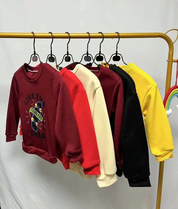 Childrens pullover round neck cotton fleece sweatshirts - Tradedubai.ae Wholesale B2B Market