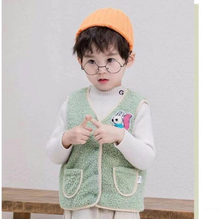 Childrens vest for small and medium-sized boys and girls autumn and winter Teddy velvet plus cotton vest to keep warm - Tradedubai.ae Wholesale B2B Market