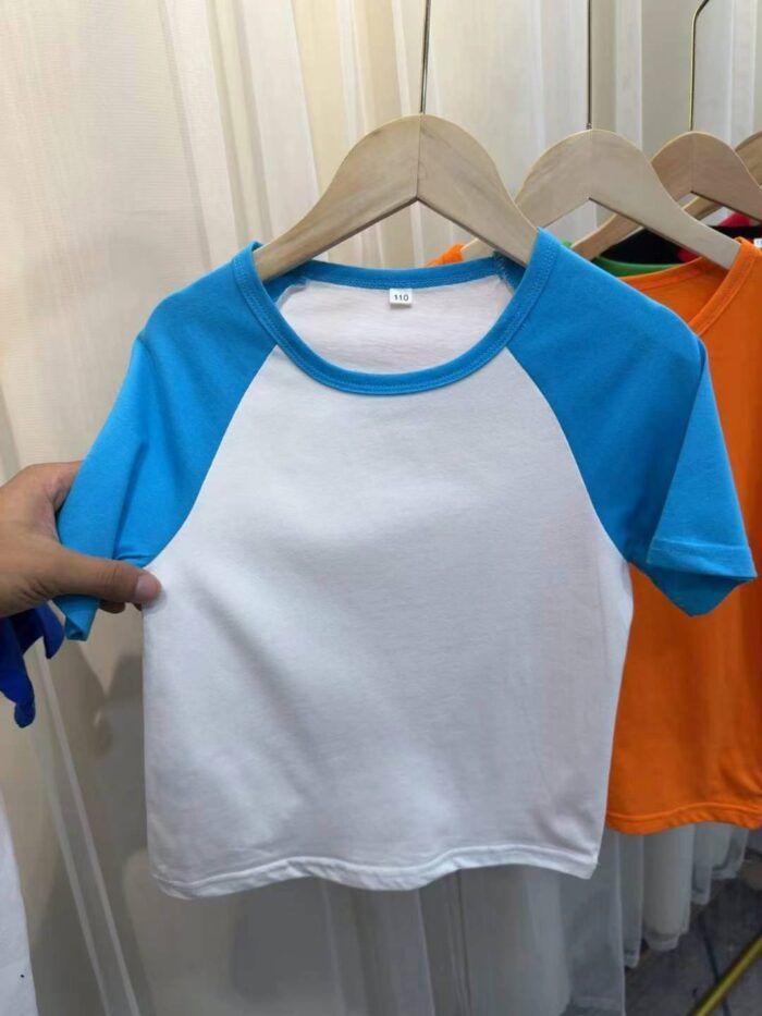 Colorful pure cotton T-shirt childrens candy-colored short-sleeved - Tradedubai.ae Wholesale B2B Market