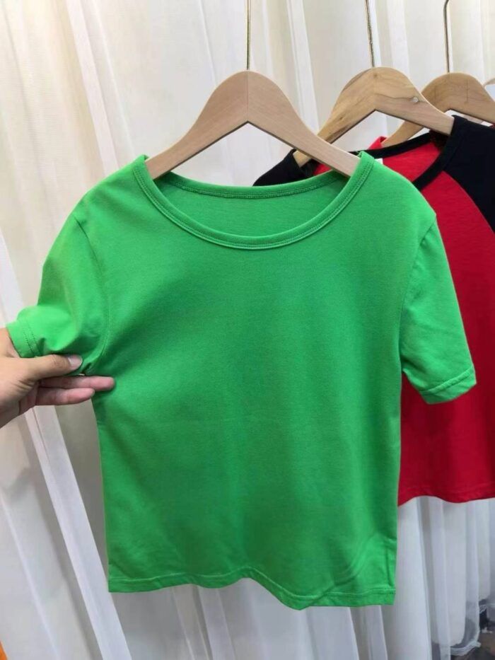 Colorful pure cotton T-shirt childrens candy-colored short-sleeved2 - Tradedubai.ae Wholesale B2B Market