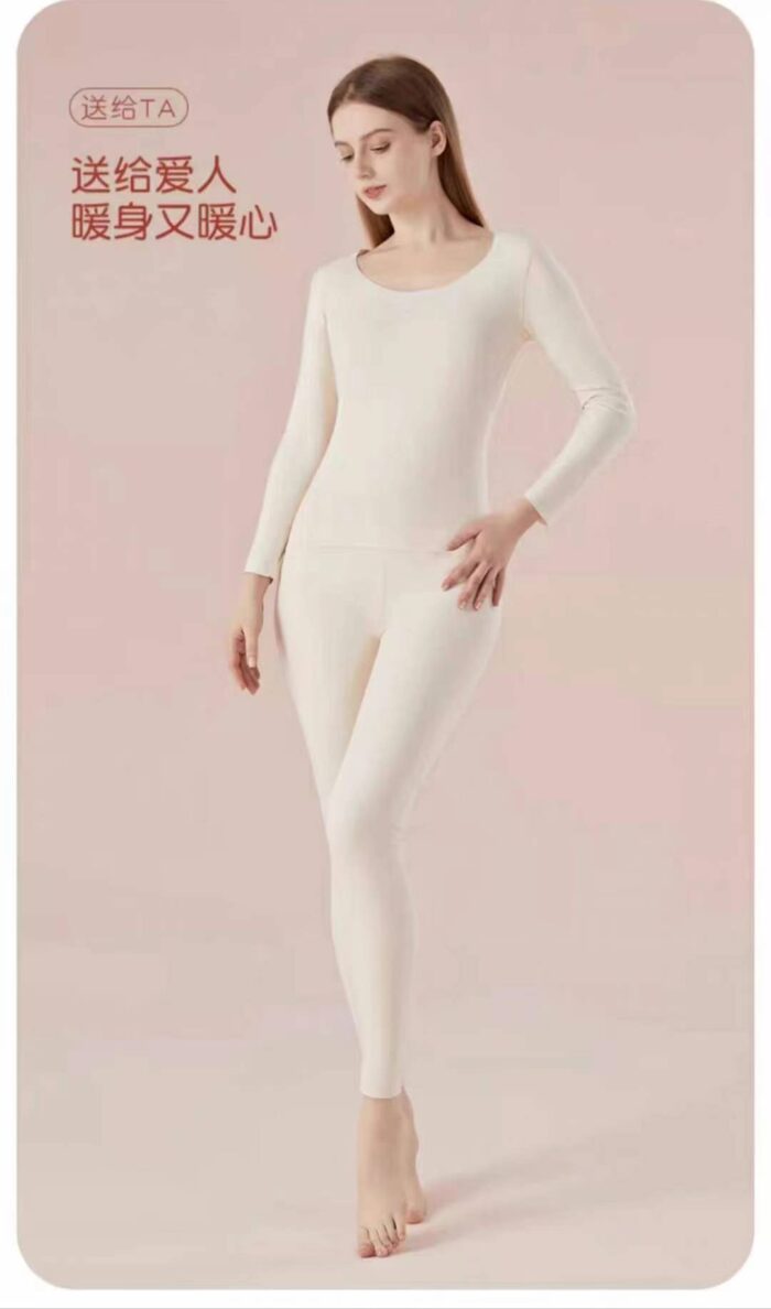 German velvet seamless thermal underwear sets for women