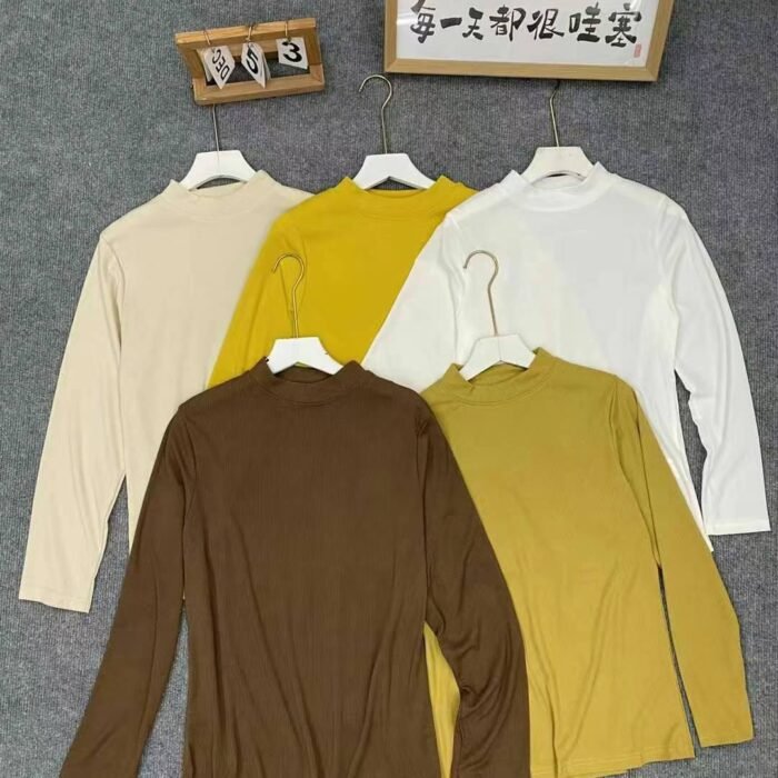 Half turtleneck bottoming long sleeves Ice silk slim fit long-sleeved base layer shirt - Tradedubai.ae Wholesale B2B Market