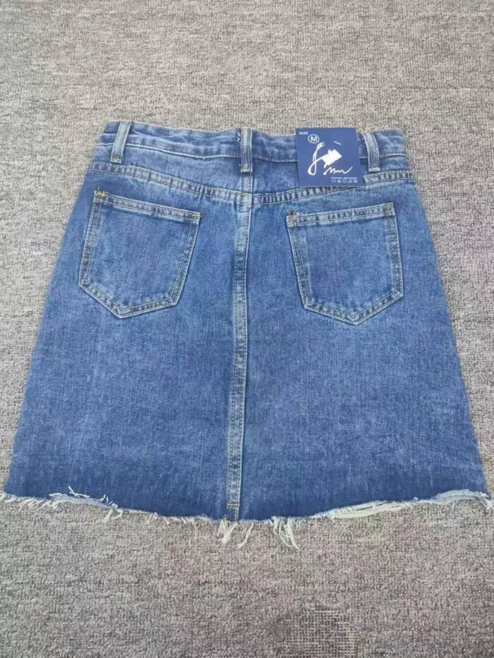 Heavily embroidered retro denim hip-hugging skirt with underpants inside - Tradedubai.ae Wholesale B2B Market