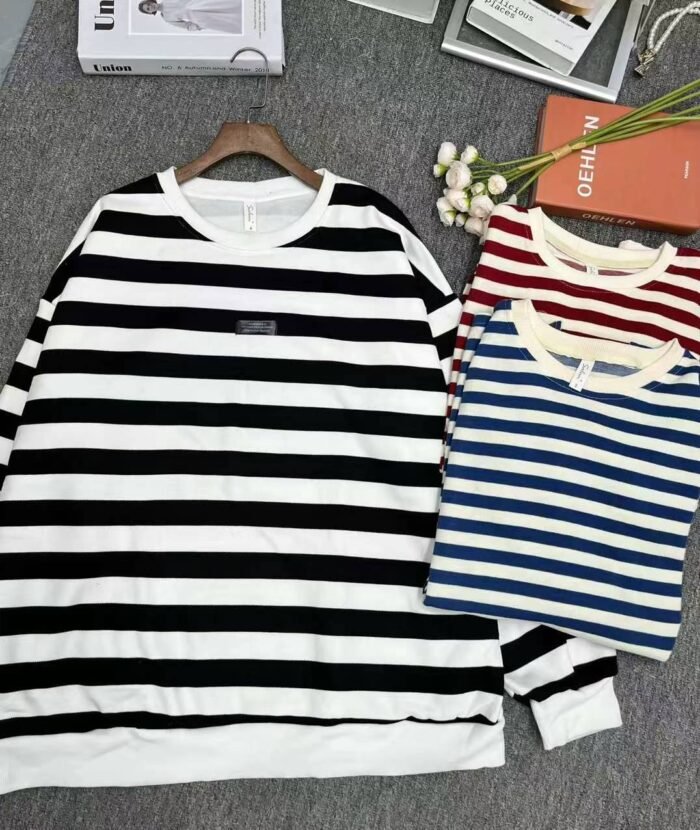 Korean style loose bf lazy style striped sweatshirt - Tradedubai.ae Wholesale B2B Market
