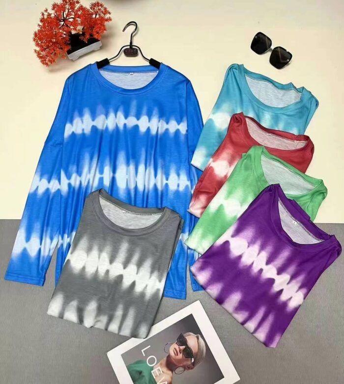 Large-size foreign trade loose tie-dyed bottoming shirts - Tradedubai.ae Wholesale B2B Market