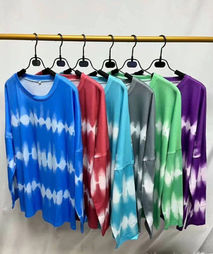 Large-size foreign trade loose tie-dyed bottoming shirts - Tradedubai.ae Wholesale B2B Market