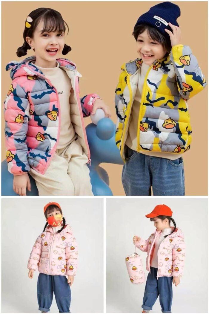 Little Yellow Duck childrens cotton coats for boys and girls autumn and winter warm hooded cartoon style - Tradedubai.ae Wholesale B2B Market