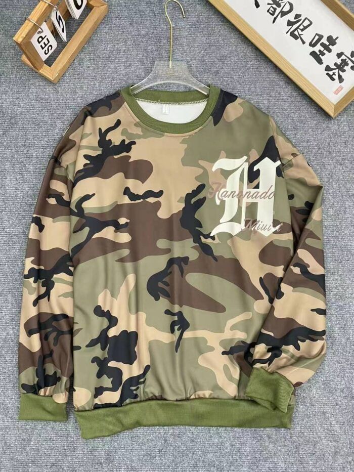 Loose letter double-sided printed camouflage sweatshirt - Tradedubai.ae Wholesale B2B Market