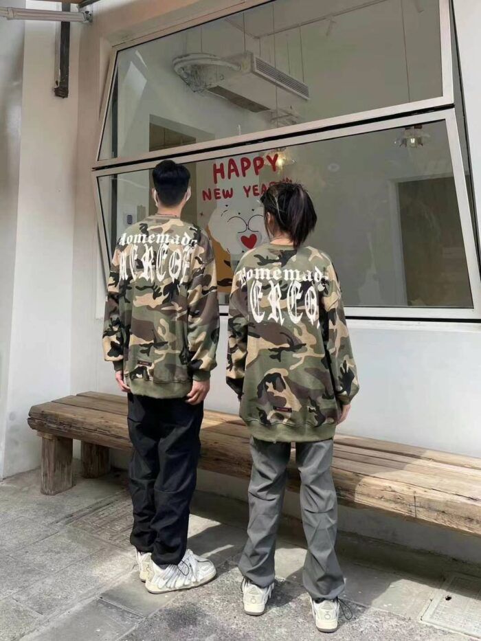 Loose letter double-sided printed camouflage sweatshirt - Tradedubai.ae Wholesale B2B Market