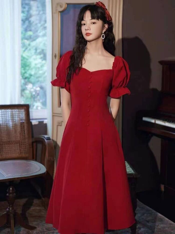 Nanyou high-end French dress petite waist-cinching dress