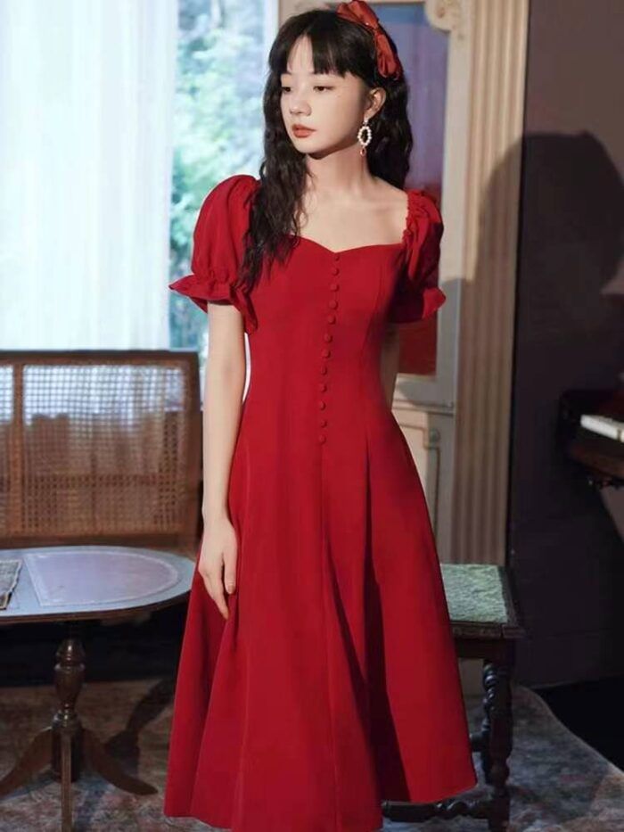 Nanyou high-end French dress petite waist-cinching dress