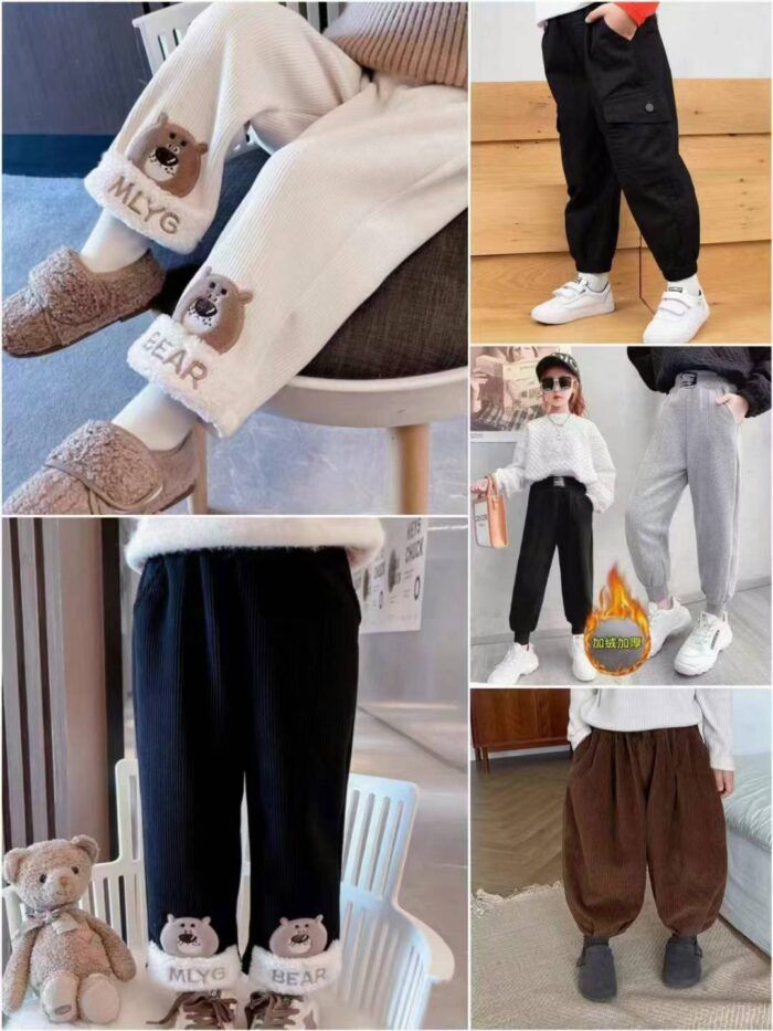 New fashionable velvet outer wear thickened winter trousers for baby girls - Tradedubai.ae Wholesale B2B Market