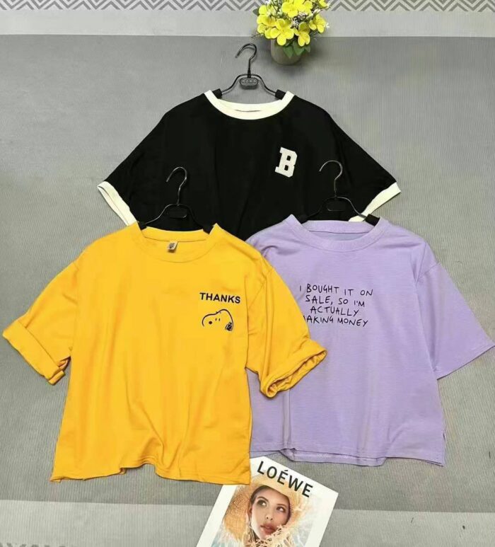 Pretty girls short-sleeved short-sleeved cotton T-shirts for women with a new summer design niche hot girls wearing letter-printed short tops1 - Tradedubai.ae Wholesale B2B Market