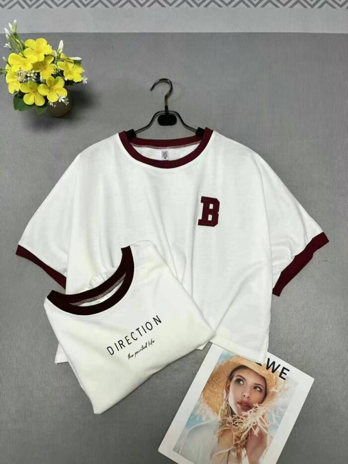 Pretty girls short-sleeved short-sleeved cotton T-shirts for women with a new summer design niche hot girls wearing letter-printed short tops - Tradedubai.ae Wholesale B2B Market