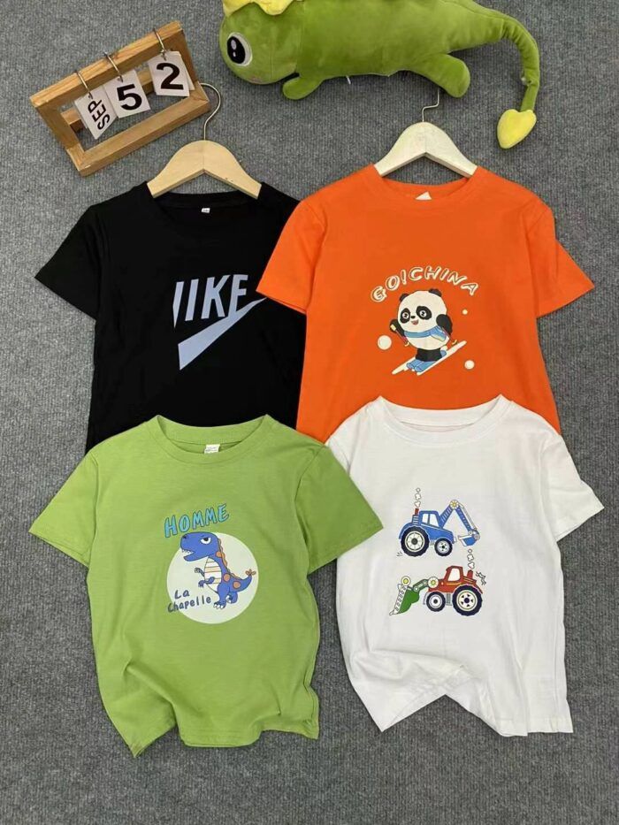 Pure cotton childrens short-sleeves casual short-sleeves with various floral prints