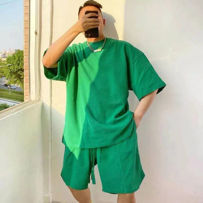 Sets of waffle suits for men and women