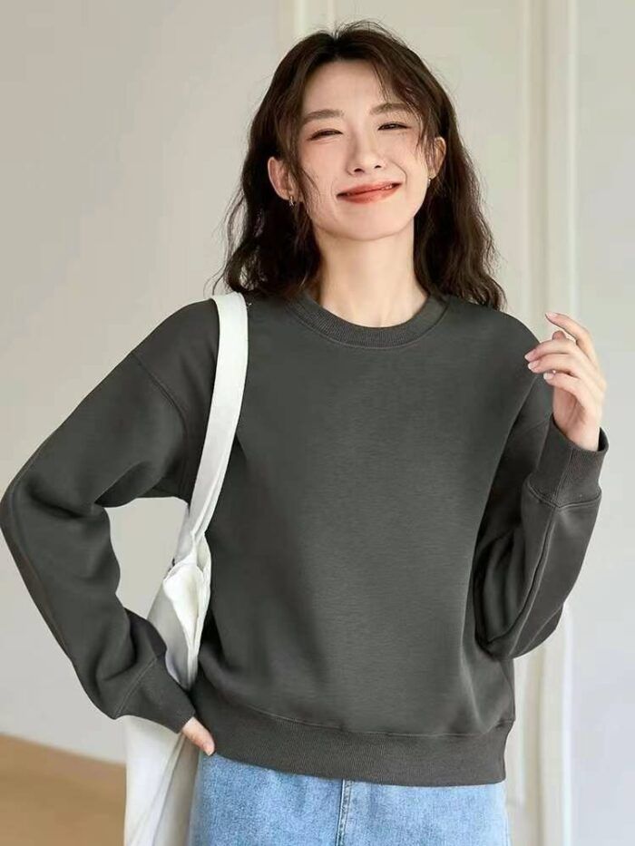 Solid color casual light panel sweatshirt