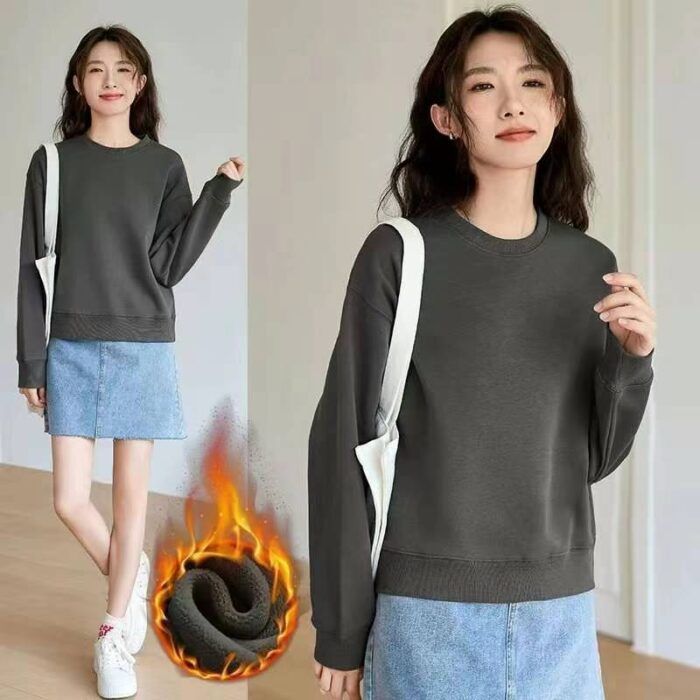 Solid color casual light panel sweatshirt