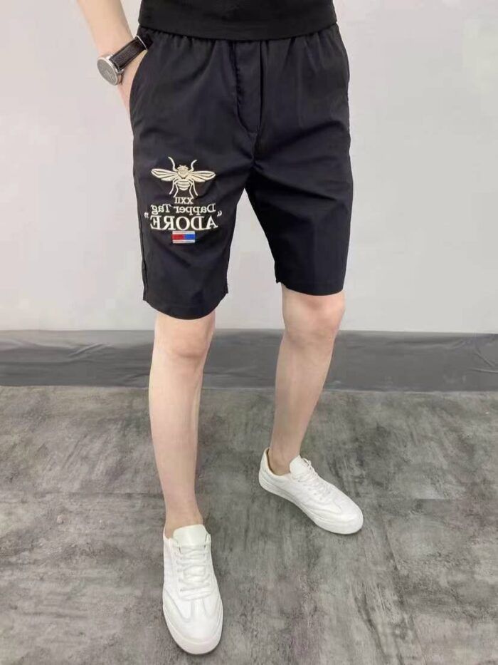 Summer casual shorts with letter embroidery