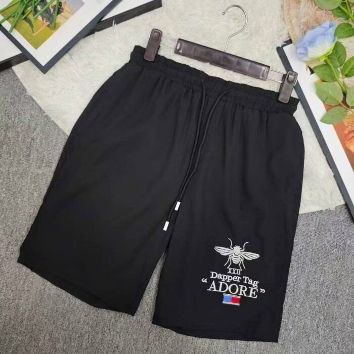 Summer casual shorts with letter embroidery