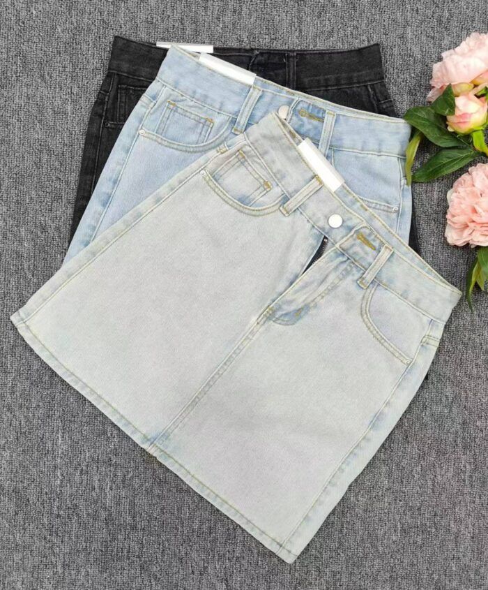 Washed cotton small waist denim skirt - Tradedubai.ae Wholesale B2B Market