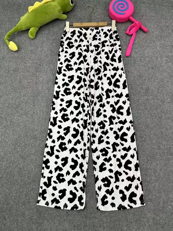 casual straight cow pattern drape pants for couples - Tradedubai.ae Wholesale B2B Market