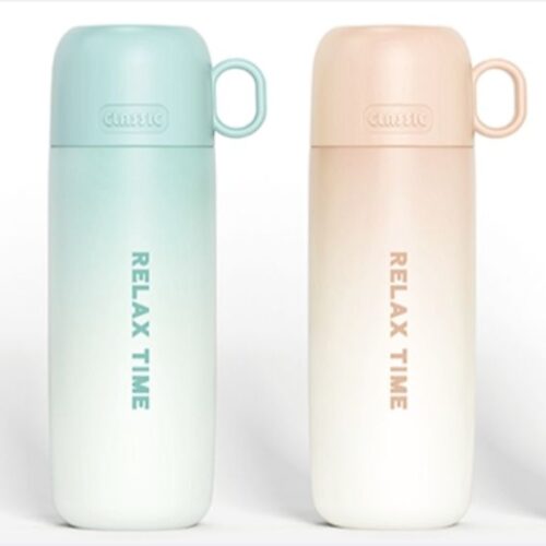 500ml Gradient English Small Bowl Cover Bullet Thermos Mug